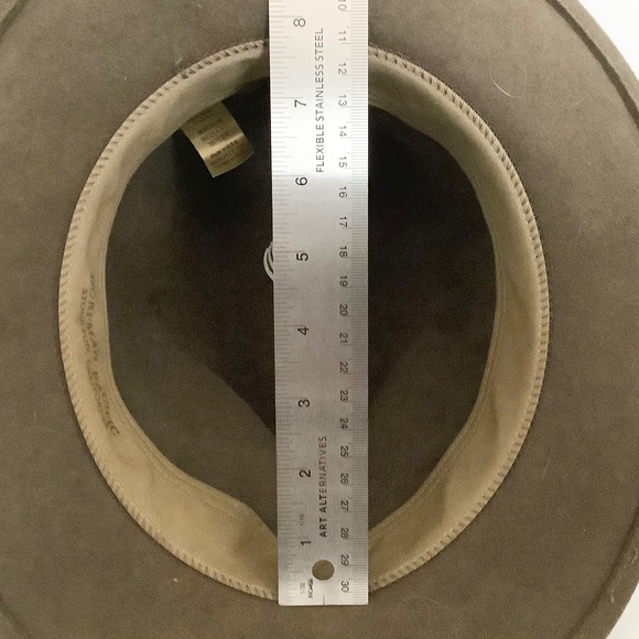 SOLD! VTG Mens Sz Medium Wool Fedora Hat Olive Green Dorfman Pacific Made in USA - Picture 9 of 12